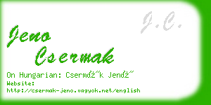 jeno csermak business card